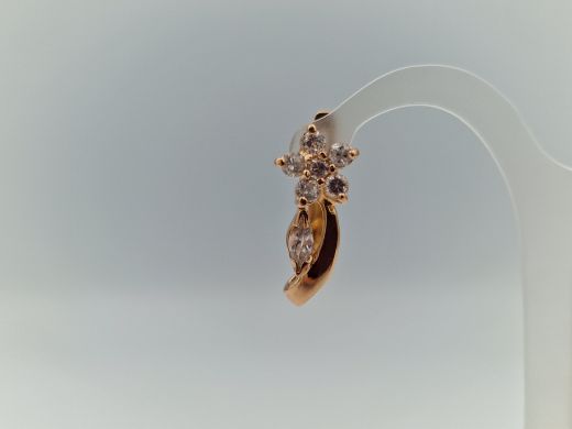 Золотые серьги с цирконом, 5.6 г