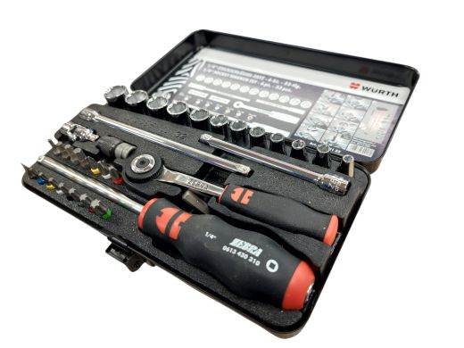 Wurth 1/4 Socket Wrench Set 6 pt. 33Psc. 