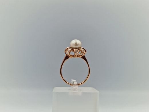 Zelta gredzens ar cirkoniju, 5.36 g, izm. 19.5