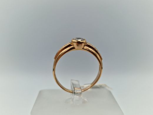Zelta gredzens ar cirkoniju, 2.46 g, izm. 17