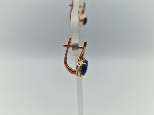 Золотые серьги с цирконом, 2.73 г