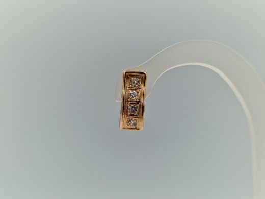 Золотые серьги с цирконом, 2.9 г