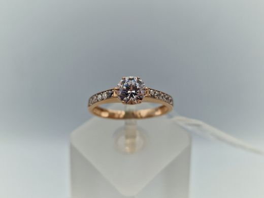 Zelta gredzens ar cirkoniju, 2.12 g, izm. 17.5