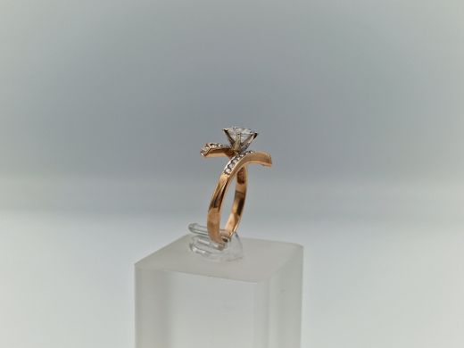 Zelta gredzens ar cirkoniju, 3.77 g, izm. 18