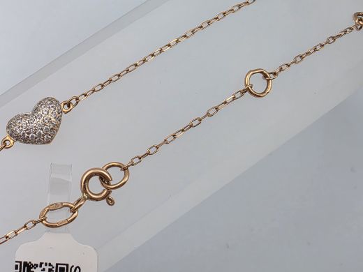 Золотое Potītes aproce с цирконом, 1.78 г, разм. 28.5 cm