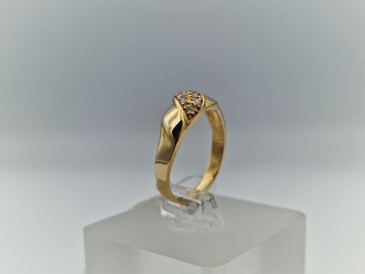 Zelta gredzens ar cirkoniju, 2.71 g, izm. 16.5