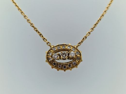 Золотое ожерелье с бриллиантом, 6.76 г, разм. 41