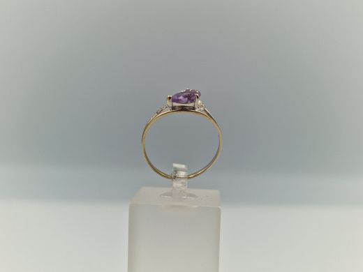 Zelta gredzens ar cirkoniju, 1.35 g, izm. 16.5