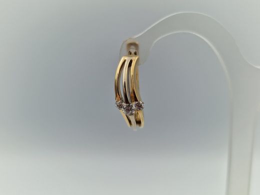 Золотые серьги с бриллиантом, 5.01 г