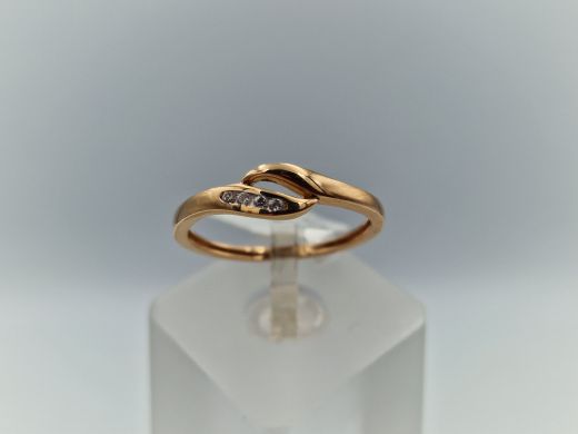 Zelta gredzens ar cirkoniju, 1.79 g, izm. 18.5