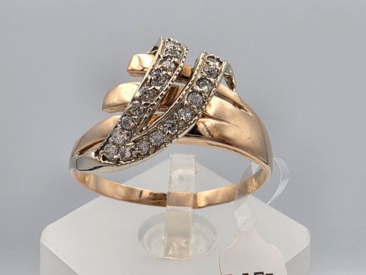 Gold ring with zircon, 3.49 g, size 20
