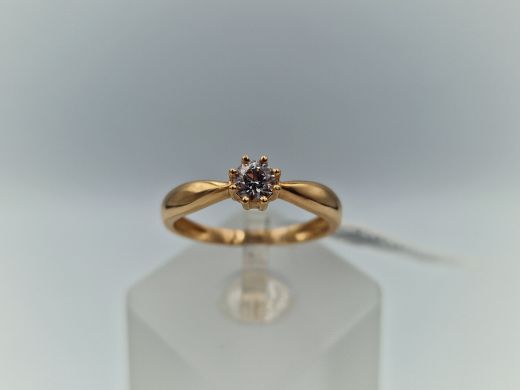 Zelta gredzens ar cirkoniju, 1.95 g, izm. 17.5