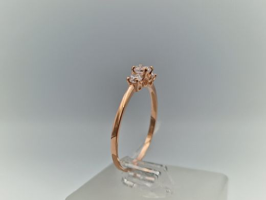 Zelta gredzens ar cirkoniju, 1.11 g, izm. 19