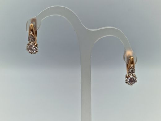 Zelta auskari ar cirkoniju, 2.2 g