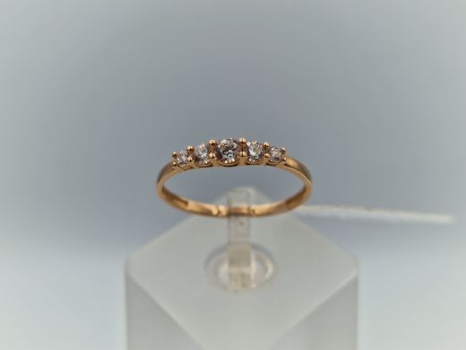 Zelta gredzens ar cirkoniju, 1.02 g, izm. 18