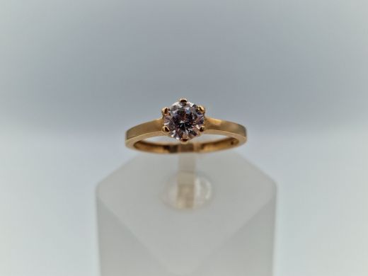 Zelta gredzens ar cirkoniju, 2.05 g, izm. 16.5