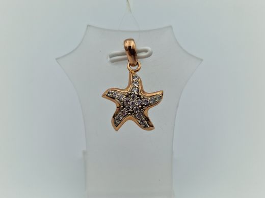 Золотой кулон с цирконом, 2.57 г