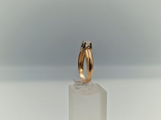 Zelta gredzens ar cirkoniju, 2.68 g, izm. 19