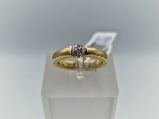 Zelta gredzens ar briljantu, 7.51 g, izm. 17