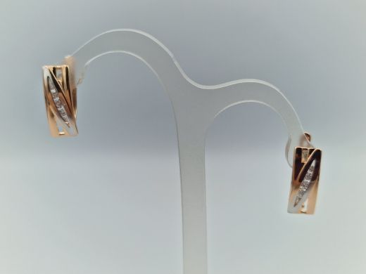 Zelta auskari ar cirkoniju, 1.75 g