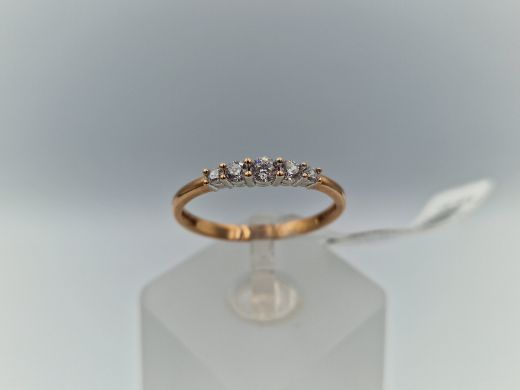 Zelta gredzens ar cirkoniju, 1.54 g, izm. 18.5