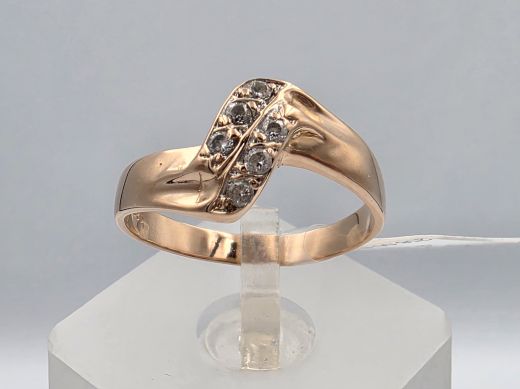 Gold ring with zircon, 2.71 g, size 18