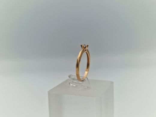 Zelta gredzens ar cirkoniju, 1.35 g, izm. 16