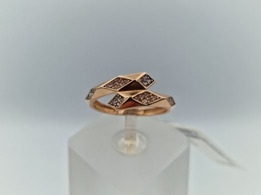 Zelta gredzens ar cirkoniju, 2.06 g, izm. 18