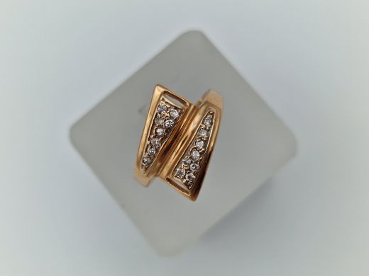 Zelta gredzens ar cirkoniju, 2.85 g, izm. 16