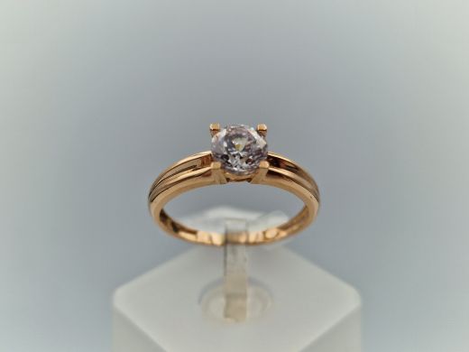 Zelta gredzens ar cirkoniju, 2.09 g, izm. 17.5