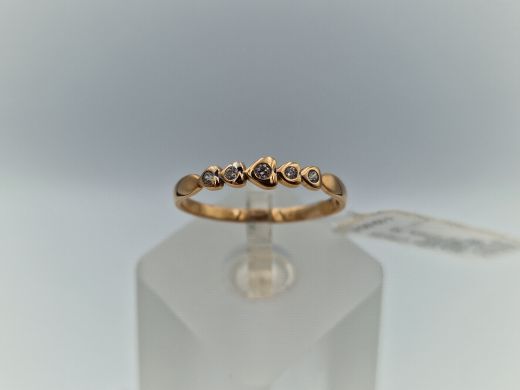 Zelta gredzens ar cirkoniju, 1.19 g, izm. 18