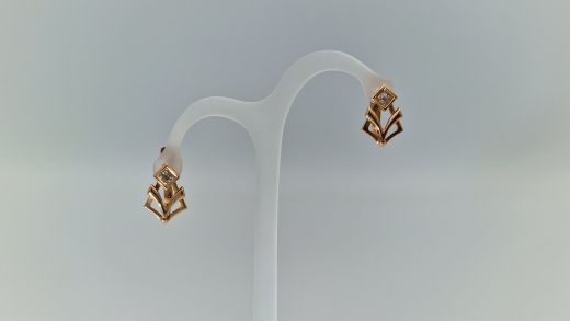 Zelta auskari ar cirkoniju, 2.87 g