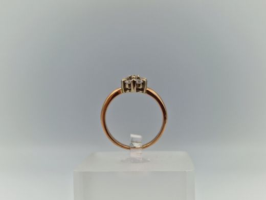 Золотое кольцо с цирконом, 2.9 г, разм. 16.5