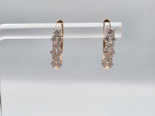 Zelta auskari ar cirkoniju, 2.2 g