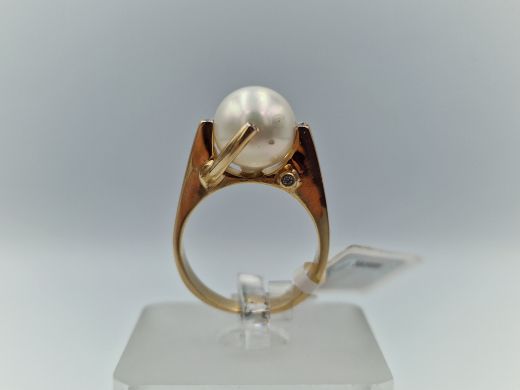 Zelta gredzens ar briljantu, 7.18 g, izm. 17.5