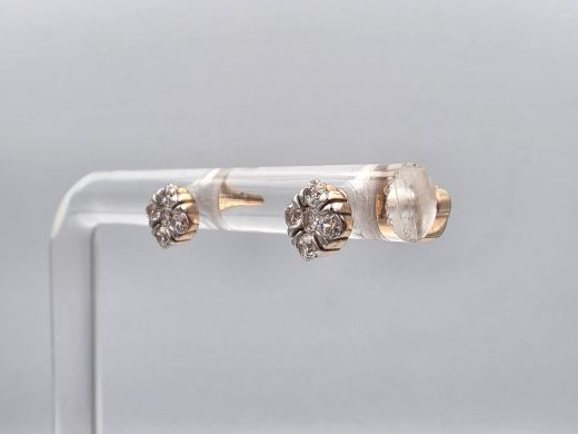 Zelta auskari ar cirkoniju, 1.24 g