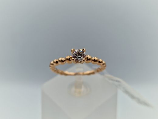 Zelta gredzens ar cirkoniju, 2.5 g, izm. 18