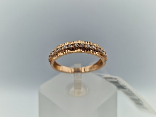 Zelta gredzens ar cirkoniju, 1.98 g, izm. 18.2