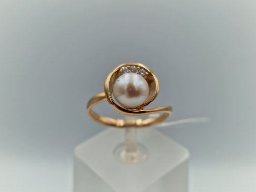 Zelta gredzens ar cirkoniju, 3.78 g, izm. 19.5