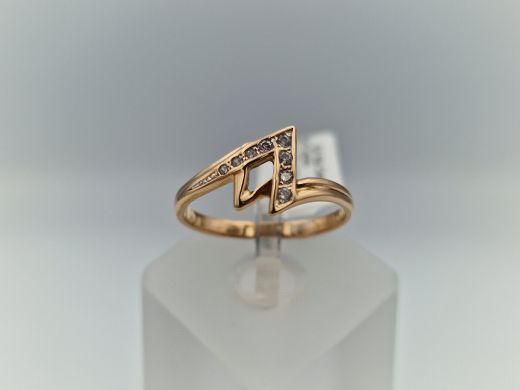 Zelta gredzens ar cirkoniju, 2.06 g, izm. 18