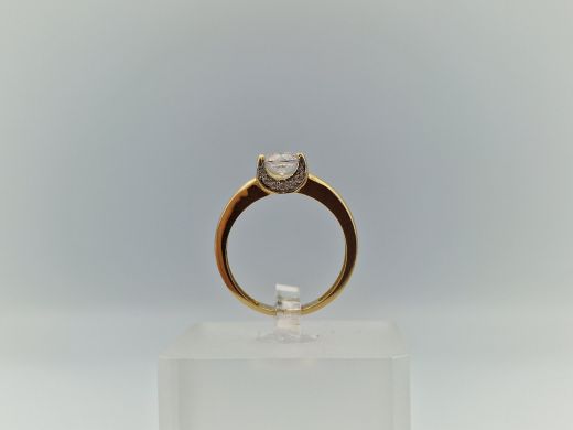 Zelta gredzens ar cirkoniju, 1.85 g, izm. 16.5