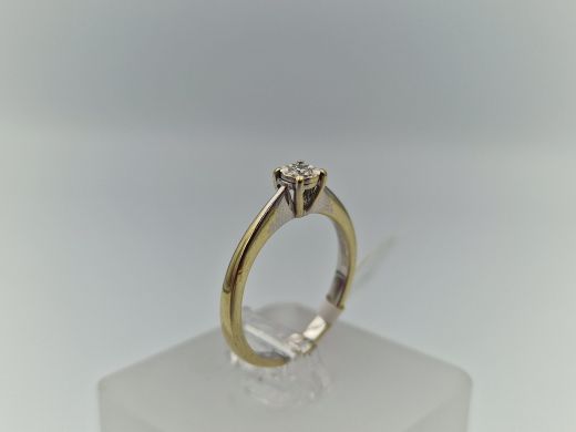 Zelta gredzens ar briljantu, 2.17 g, izm. 15.5