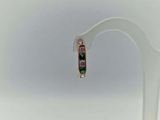Золотые серьги с цирконом, 1 г