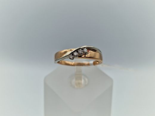 Zelta gredzens ar briljantu, 2.61 g, izm. 17.5