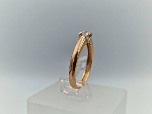 Zelta gredzens ar cirkoniju, 1.57 g, izm. 16.5