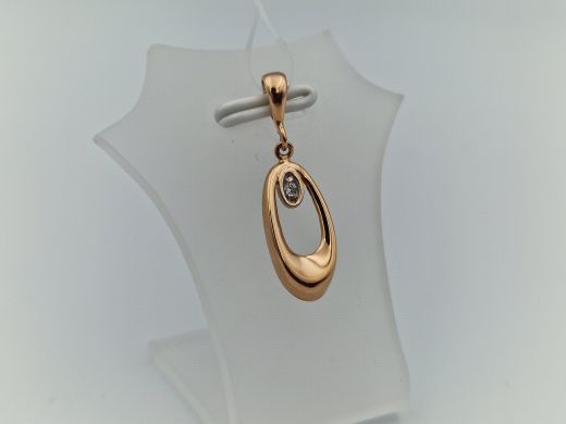 Золотой кулон с цирконом, 1 г