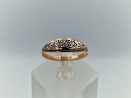 Zelta gredzens ar cirkoniju, 2.16 g, izm. 18