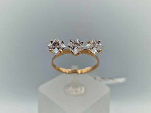 Zelta gredzens ar cirkoniju, 2.41 g, izm. 18