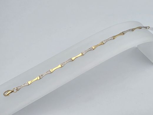 Aukso apyrankė su cirkonisu, 3.56 g, dydis 15.5 cm