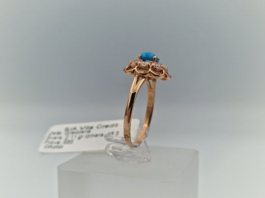 Zelta gredzens ar cirkoniju, 2.11 g, izm. 18.5